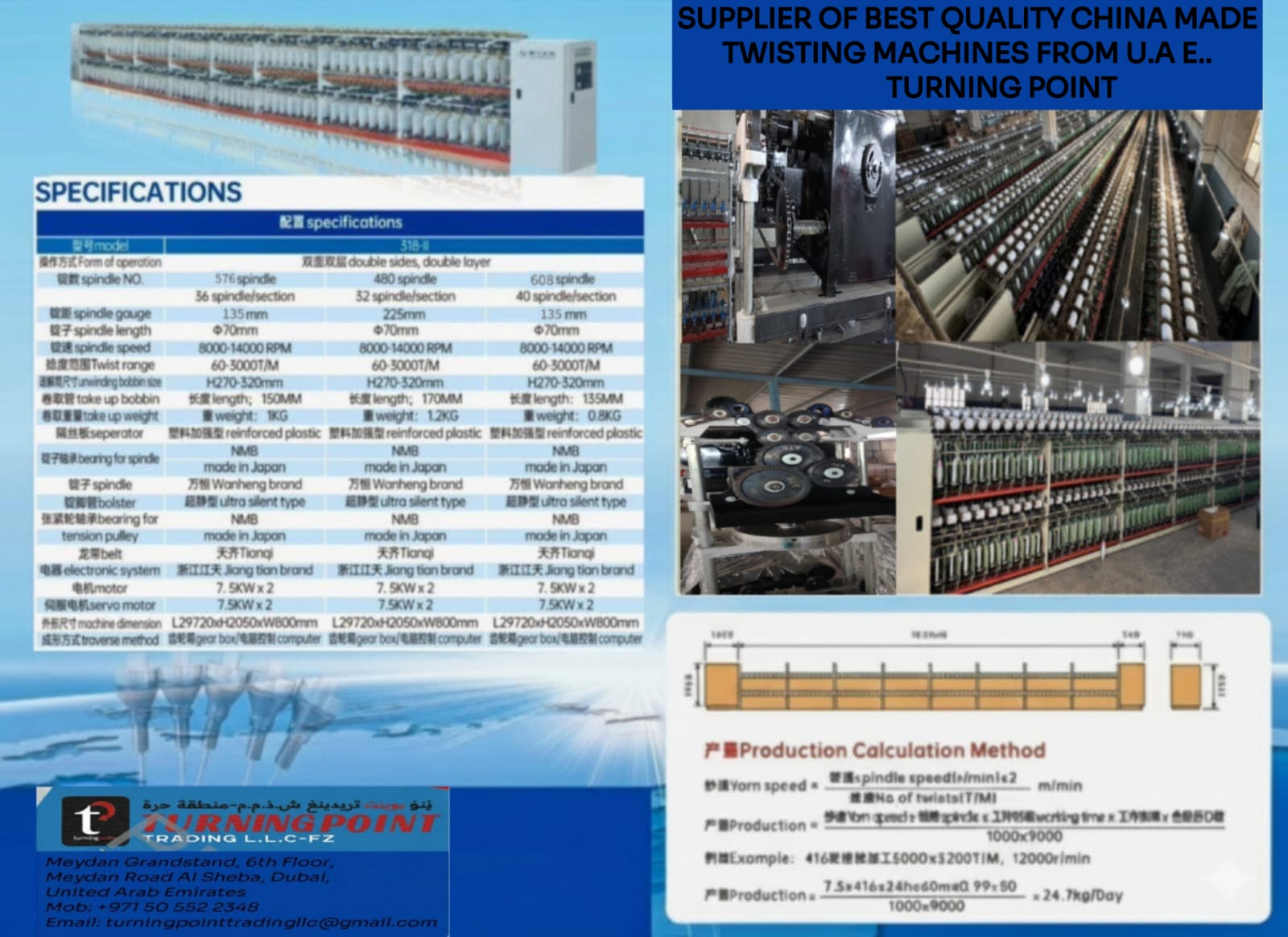 Twisting Machine Specifications - Turning Point Trading LLC-FZ